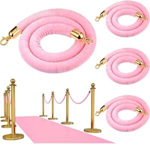 Pink and Gold Velvet Rope Barrier
